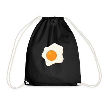 Fried egg egg eggs gift - Drawstring Bag - black - Front