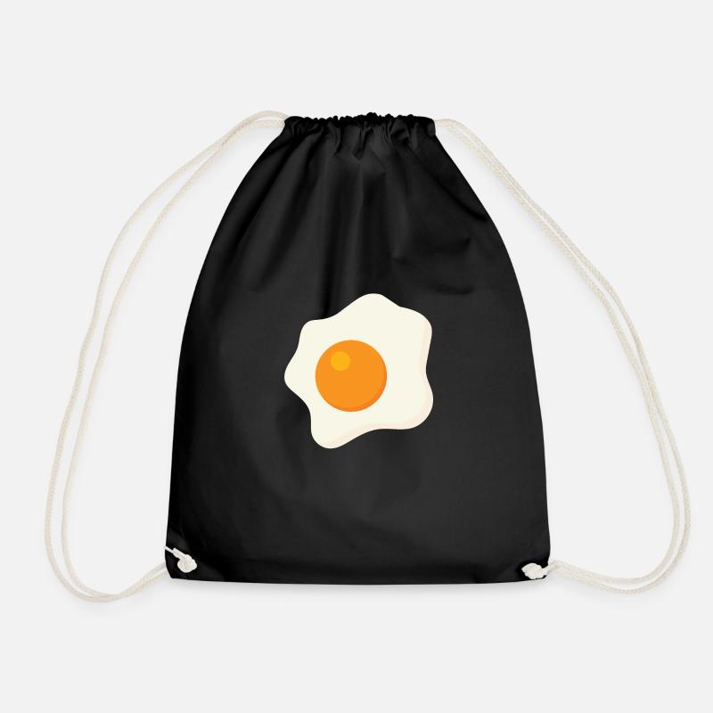 Fried egg egg eggs gift - Drawstring Bag - black