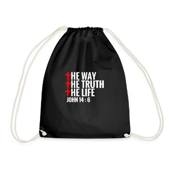 Jesus Cross Jean 14 6 - Sac de sport léger - noir - Devant