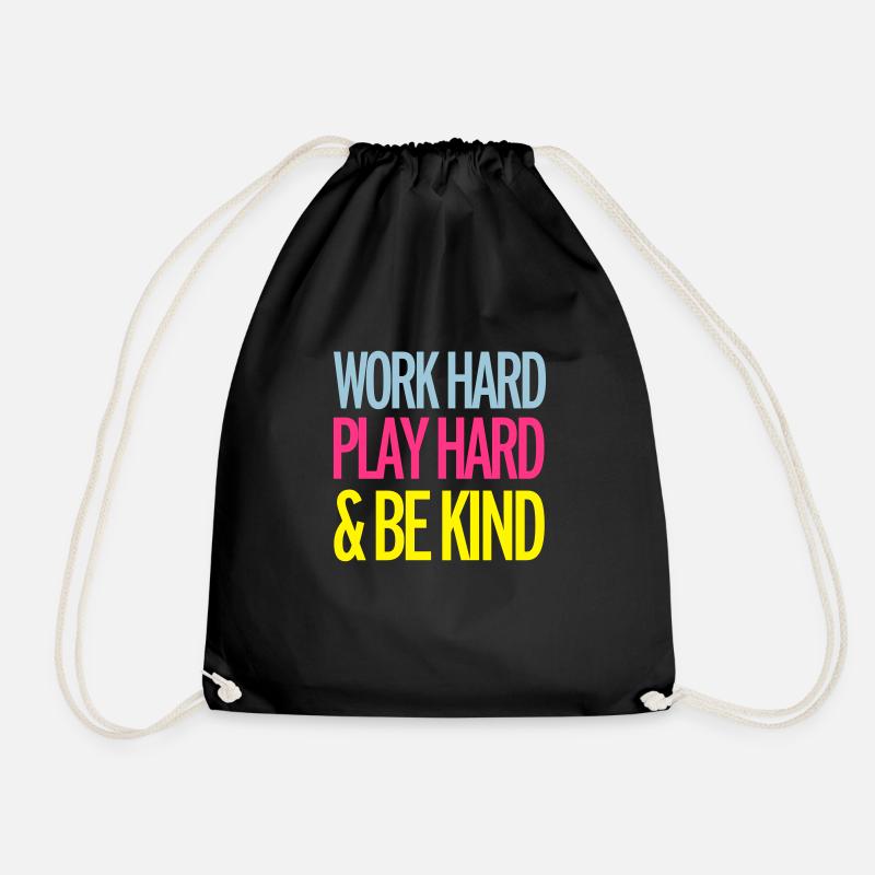 Work Hard - Turnbeutel - Schwarz