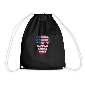 Tête de mort États-Unis - Sac de sport léger - noir - Devant