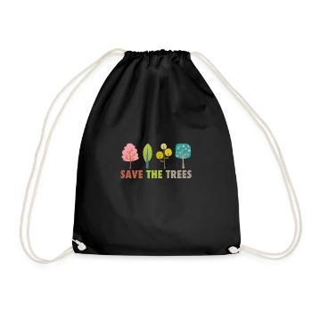 Save-the-Trees - Drawstring Bag - black - Front