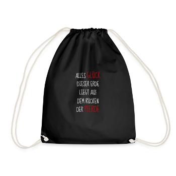 Horse Rider Rider Horse Saying t shirt - Drawstring Bag - black - Front