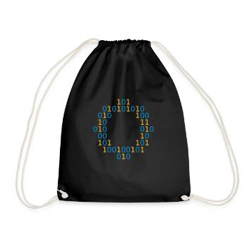 bunter ring rund kreis hacker 10010101 Zahlen must - Turnbeutel - Schwarz - Vorne