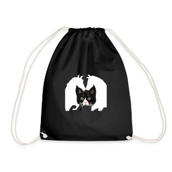 Chat de chat et de cheval cadeau - Sac de sport léger - noir - Devant