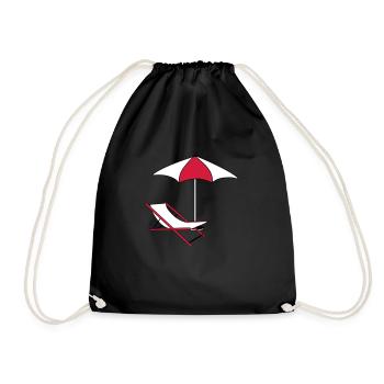 parasol parasol transat chaise de plage vacances - Sac de sport léger - noir - Devant