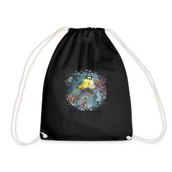 bird - Drawstring Bag - black - Front