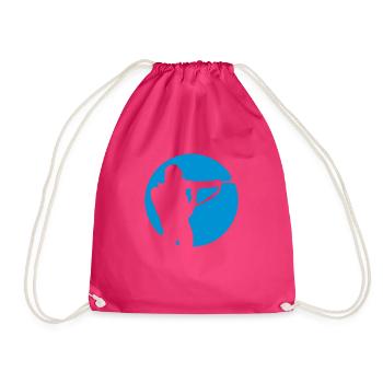 Biathlon Logo schießen stehen - Turnbeutel - Fuchsia - Vorne