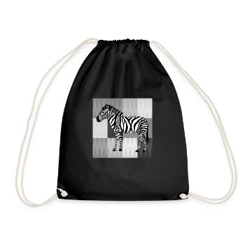 Zebra - Turnbeutel - Schwarz - Vorne