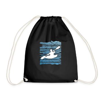 Kajak Paddeln Fluss Sport Wasser Kanu Geschenkidee - Turnbeutel - Schwarz - Vorne