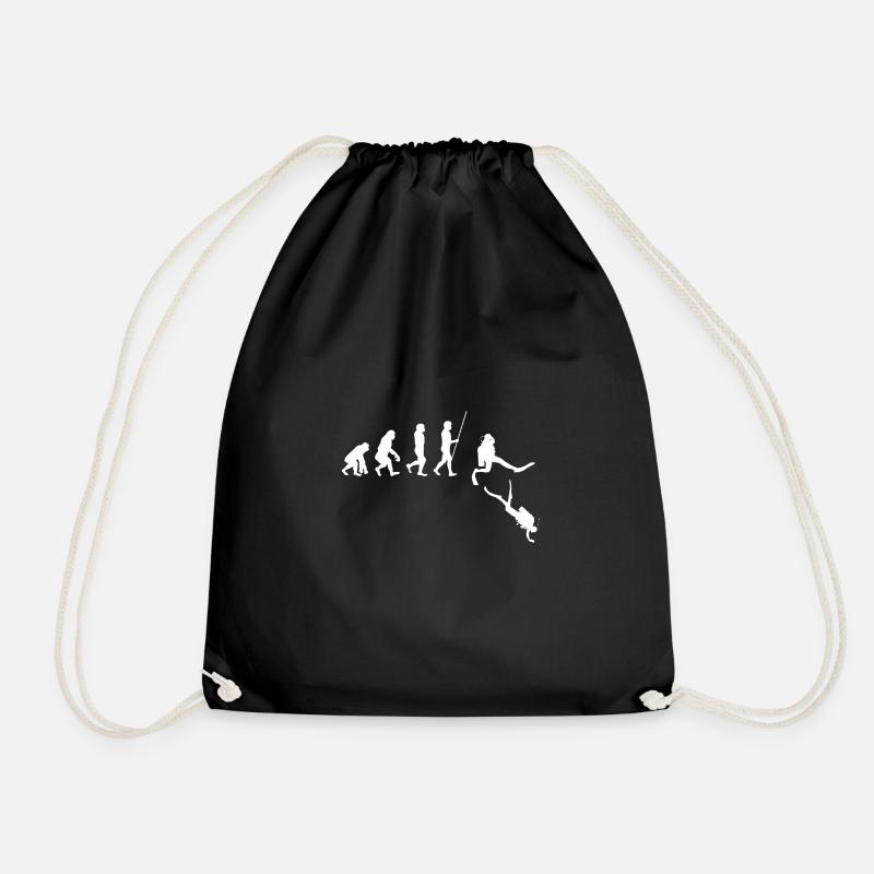 Tauchen Evolution Taucher Unterwasser Geschenk - Turnbeutel - Schwarz