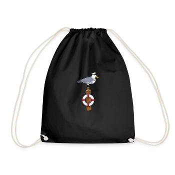Seagull ⚓️ north ⚓️ - Drawstring Bag - black - Front