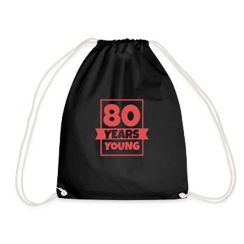 80 Years Young 80 ans drôle idée cadeau - Sac de sport léger - noir - Devant