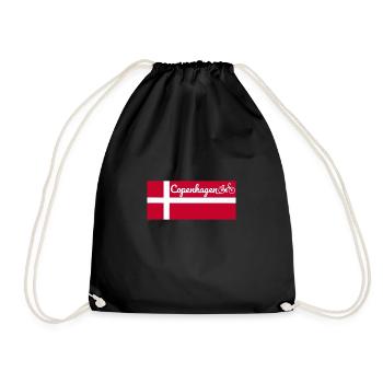 Bike Coopenhagen Dänemark Bike City Geschenkidee - Turnbeutel - Schwarz - Vorne