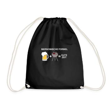 Bier Grillen - Turnbeutel - Schwarz - Vorne