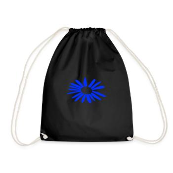 Flower blue - Drawstring Bag - black - Front