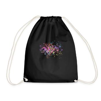 Globetrotter map with watercolor idea - Drawstring Bag - black - Front