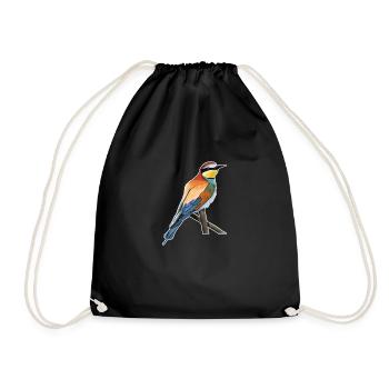jz.birds bee-eater bird design - Drawstring Bag - black - Front