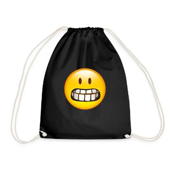 Smiley Glossy Fear - Drawstring Bag - black - Front