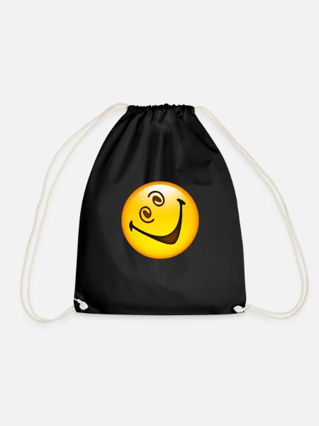 Smiley Glossy Crazy Happy - Turnbeutel - Schwarz