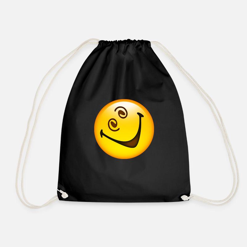 Smiley Glossy Crazy Happy - Turnbeutel - Schwarz
