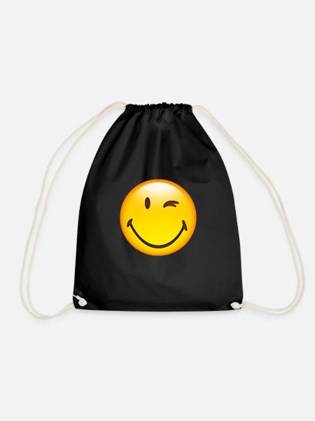Smiley Glossy Happy Blink - Turnbeutel - Schwarz