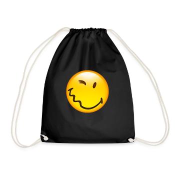 Smiley Glossy Happy - Turnbeutel - Schwarz - Vorne