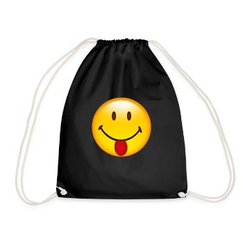 Smiley Cheeky - Drawstring Bag - black - Front
