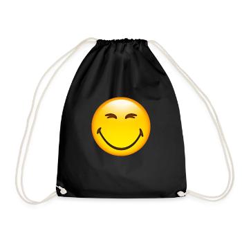 Smiley Happy - Drawstring Bag - black - Front