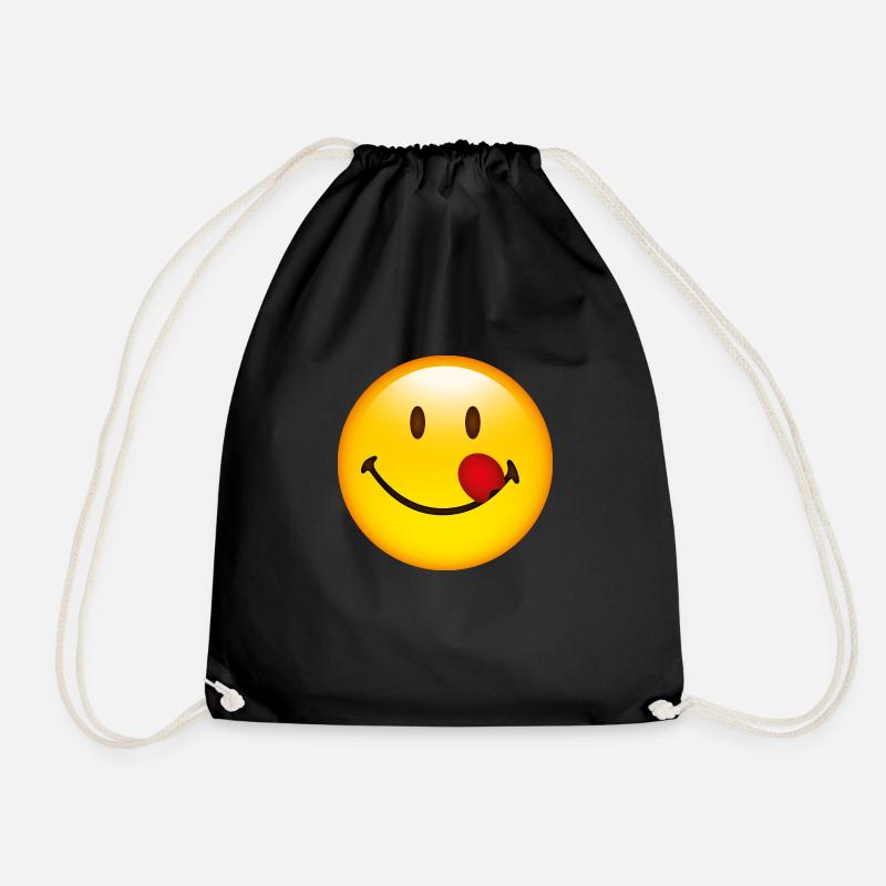 Smiley Taste - Drawstring Bag - black