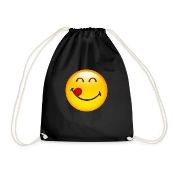 Smiley Tasteful - Drawstring Bag - black - Front