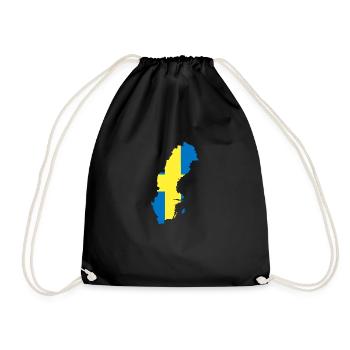 Drapeau de la Suède et carte de la Suède - Sac de sport léger - noir - Devant