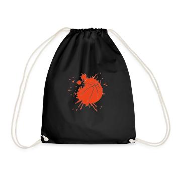 Ballon de basket - Drawstring Bag - black - Front