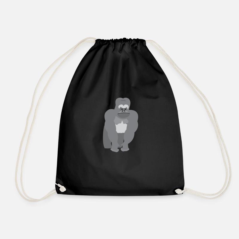 Great ape ridgeback Gorilla - Drawstring Bag - black