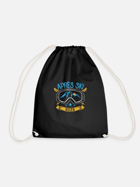 Apre Ski Elite | Snowboard Ski Skigebiet Geschenke - Turnbeutel - Schwarz
