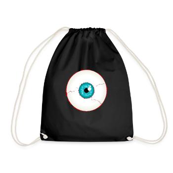 Eyeball turquoise blue (DDP) - Drawstring Bag - black - Front
