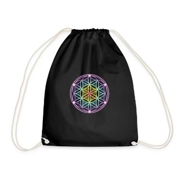 Seed of Life & Tetrahedron - Drawstring Bag - black - Front
