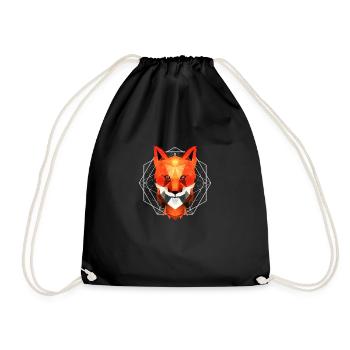 Fuchs geometrisch - Turnbeutel - Schwarz - Vorne