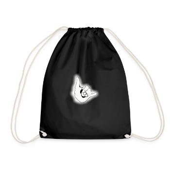 Surfer greetings - Drawstring Bag - black - Front