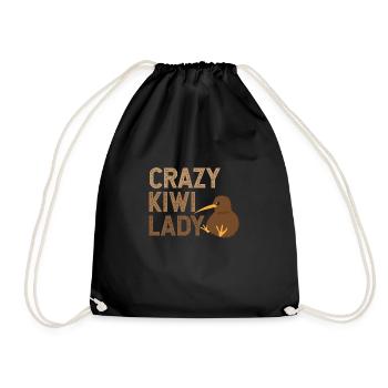 Nouvelle-Zélande Crazy Kiwi Lady Drôle idée de cadeau - Sac de sport léger - noir - Devant