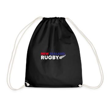 Neuseeland Rugby Fan Geschenkidee - Turnbeutel - Schwarz - Vorne