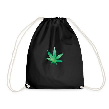 weed symbol - Turnbeutel - Schwarz - Vorne