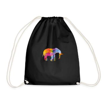 elefant colors - Turnbeutel - Schwarz - Vorne
