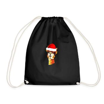 Lama Alpaca Santa Hat Cadeau De Noël - Sac de sport léger - noir - Devant