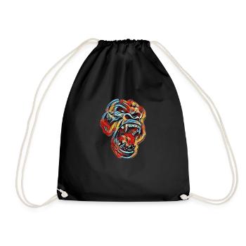Colorful Silverback Gorilla - Drawstring Bag - black - Front