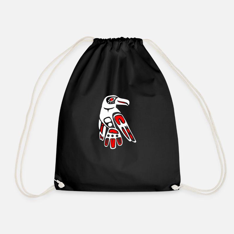 Haida Raven Funny gift idea - Drawstring Bag - black