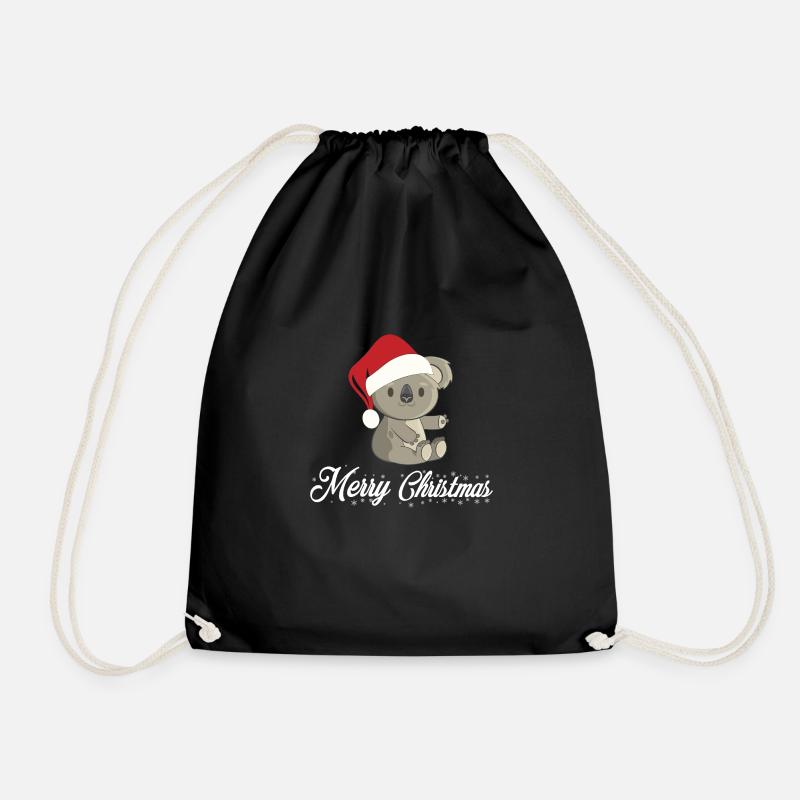 Christmas koala - Drawstring Bag - black