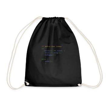 php code don' t worry be happy nerdshirt - Turnbeutel - Schwarz - Vorne