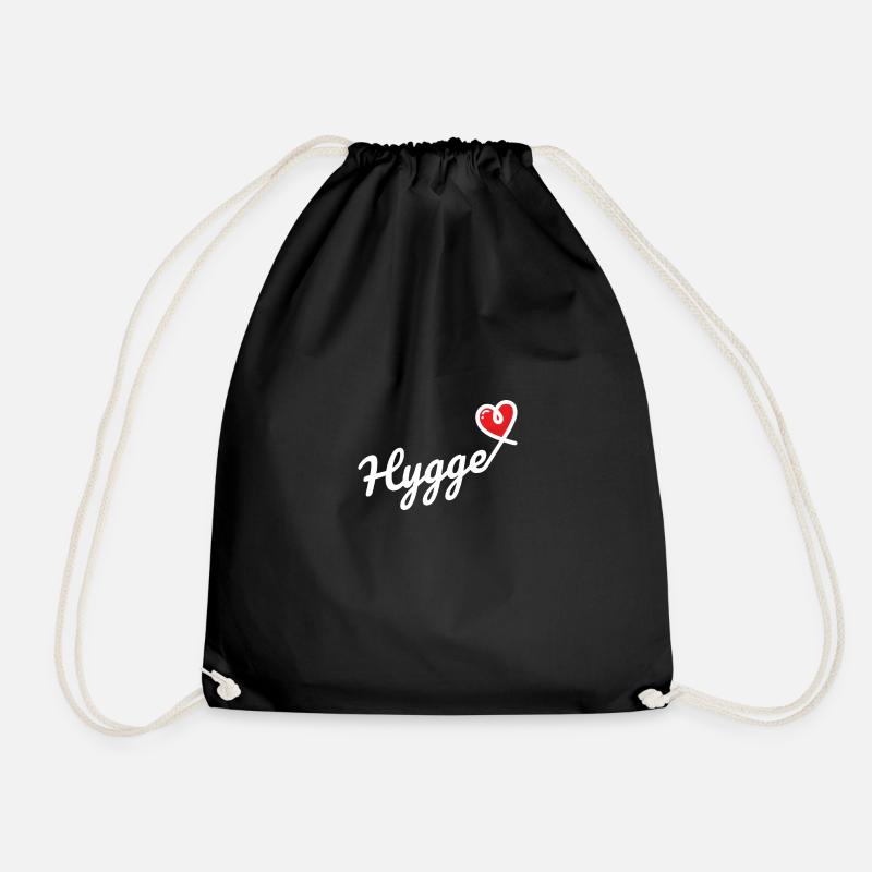 Hygge Heart Cozy Relax Geschenkidee - Turnbeutel - Schwarz