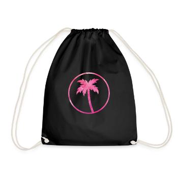 palm tree pink design - Turnbeutel - Schwarz - Vorne